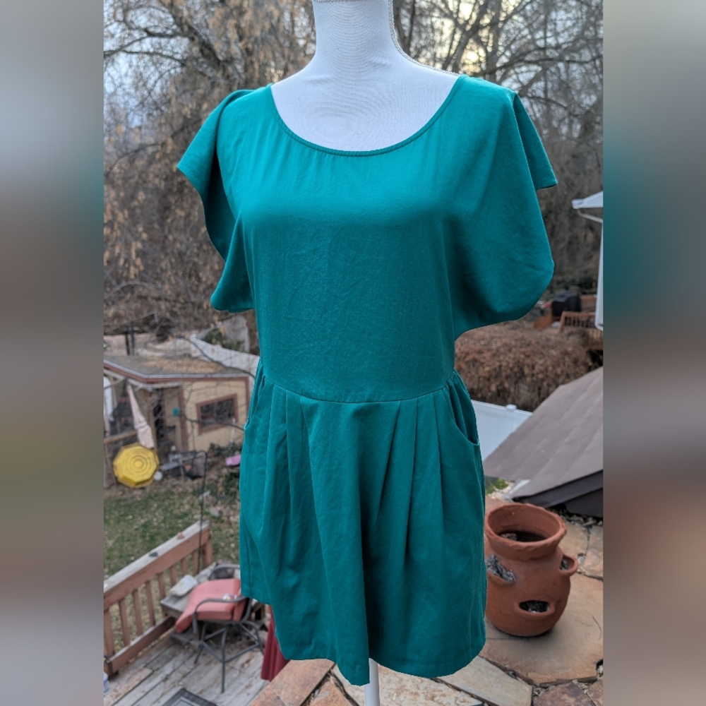 Free People Dynasty Mini Dress with Pockets in Emerald Green Size 4
